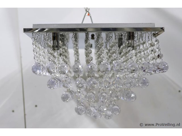 Plafondlamp met heldere kristallen bollen - afbeelding 1 van  4
