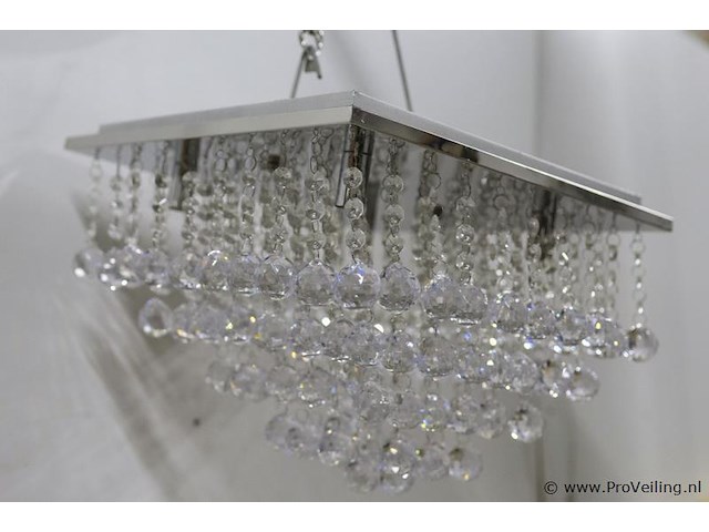 Plafondlamp met heldere kristallen bollen - afbeelding 4 van  4