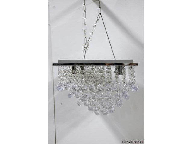 Plafondlamp met heldere kristallen bollen - afbeelding 2 van  4