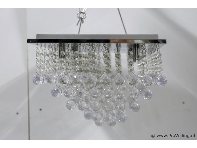 Plafondlamp met heldere kristallen bollen - afbeelding 2 van  4