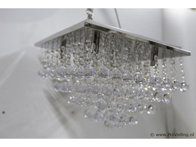Plafondlamp met heldere kristallen bollen - afbeelding 1 van  4