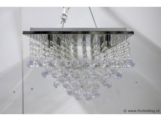 Plafondlamp met heldere kristallen bollen - afbeelding 2 van  4