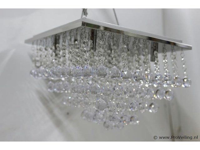 Plafondlamp met heldere kristallen bollen - afbeelding 1 van  4