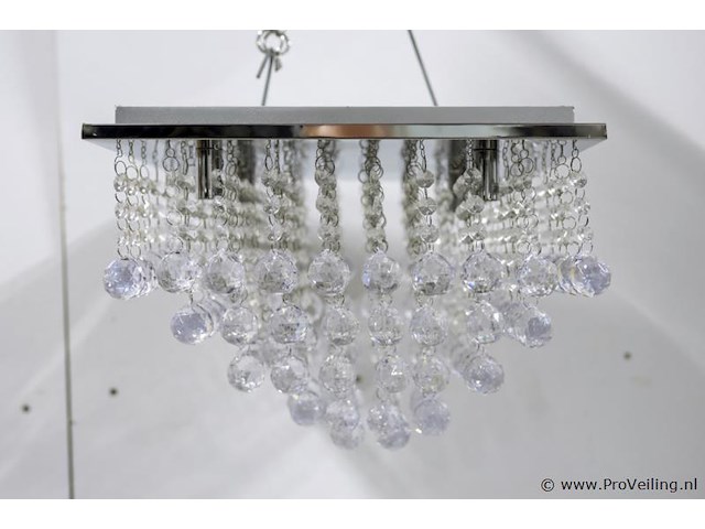 Plafondlamp met heldere kristallen bollen - afbeelding 2 van  4