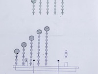 Plafondlamp met heldere kristallen bollen - afbeelding 3 van  4