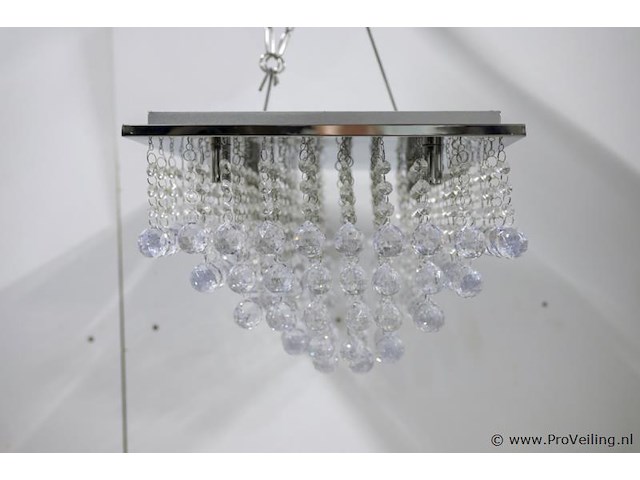 Plafondlamp met heldere kristallen bollen - afbeelding 2 van  4