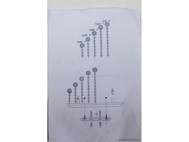Plafondlamp met heldere kristallen bollen - afbeelding 3 van  4