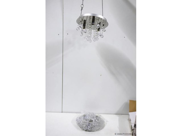 Plafondlamp met heldere kristallen bollen - afbeelding 1 van  3