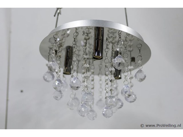 Plafondlamp met heldere kristallen bollen - afbeelding 2 van  3