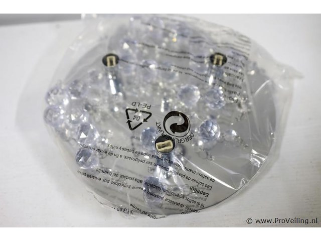 Plafondlamp met heldere kristallen bollen - afbeelding 3 van  3