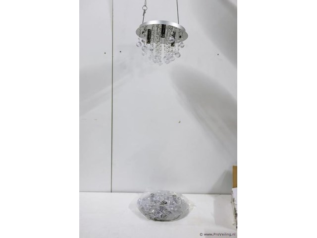 Plafondlamp met heldere kristallen bollen - afbeelding 1 van  3