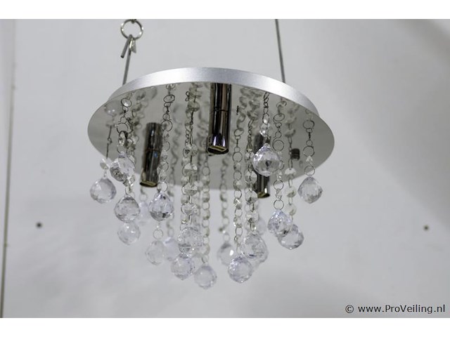 Plafondlamp met heldere kristallen bollen - afbeelding 2 van  3
