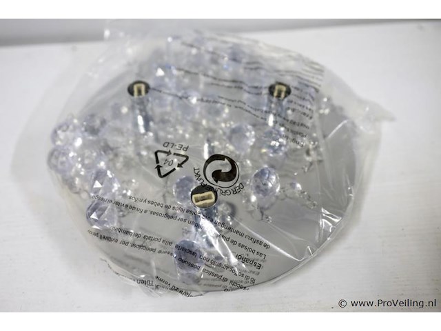 Plafondlamp met heldere kristallen bollen - afbeelding 3 van  3