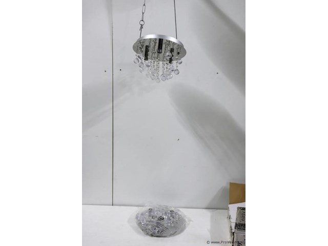 Plafondlamp met heldere kristallen bollen - afbeelding 1 van  3