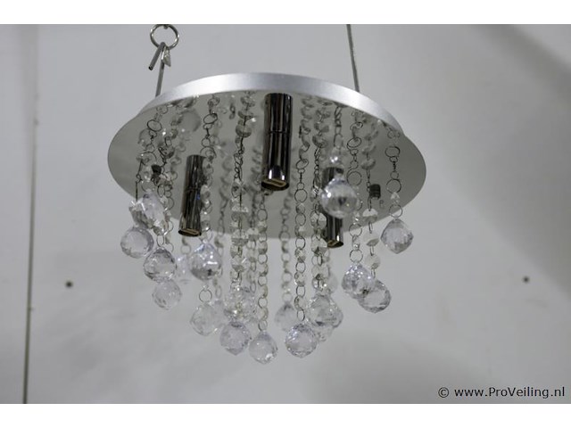 Plafondlamp met heldere kristallen bollen - afbeelding 2 van  3