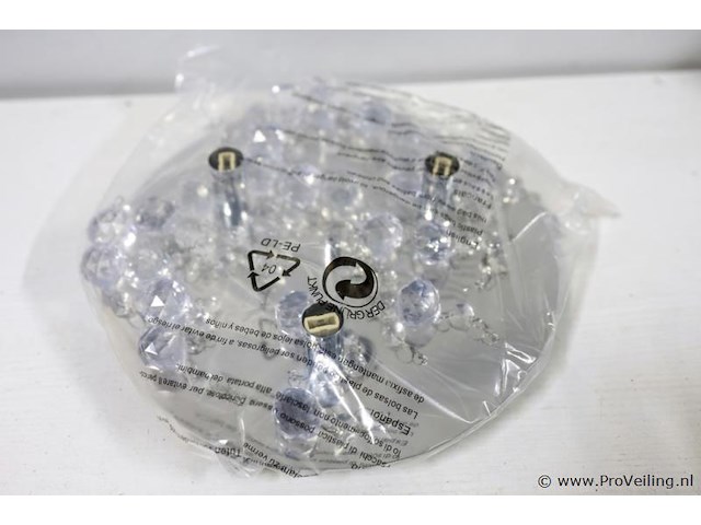 Plafondlamp met heldere kristallen bollen - afbeelding 3 van  3