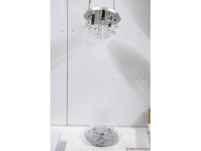 Plafondlamp met heldere kristallen bollen - afbeelding 1 van  3