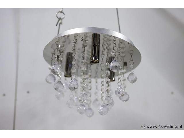 Plafondlamp met heldere kristallen bollen - afbeelding 2 van  3