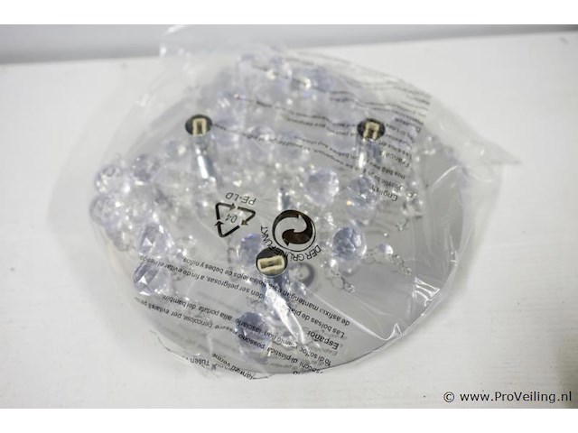 Plafondlamp met heldere kristallen bollen - afbeelding 3 van  3