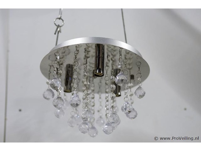 Plafondlamp met heldere kristallen bollen - afbeelding 1 van  4
