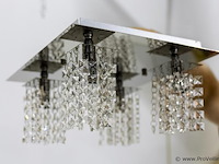Plafondlamp met kristalachtige hangers - afbeelding 2 van  2