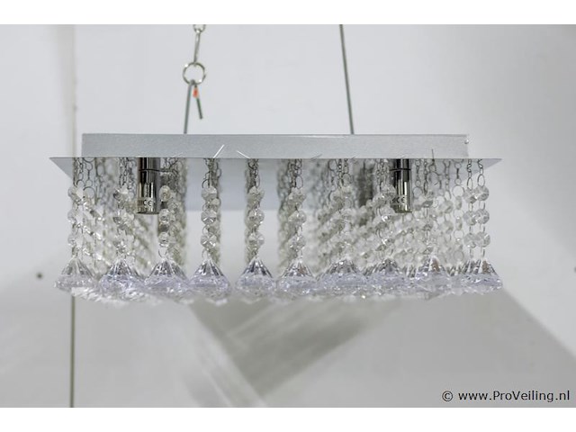 Plafondlamp met kristalachtige hangers - afbeelding 2 van  4