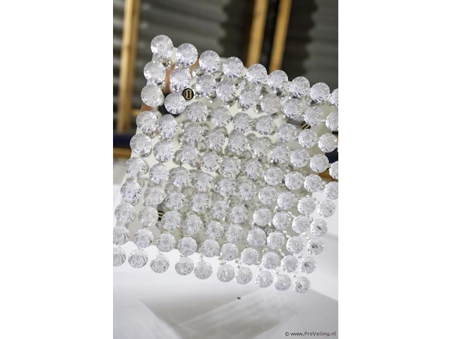 Plafondlamp met kristalachtige hangers - afbeelding 3 van  4