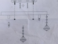 Plafondlamp met kristalachtige hangers - afbeelding 4 van  4