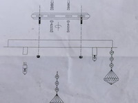 Plafondlamp met kristalachtige hangers - afbeelding 4 van  4