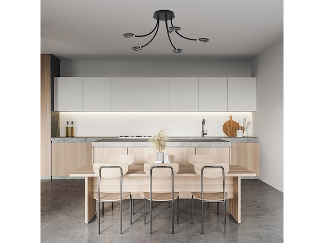 Plafondlamp turound steinhauer, 3376zw, zwart smoke, nieuw in doos - afbeelding 2 van  5