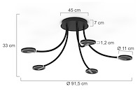 Plafondlamp turound steinhauer, 3376zw, zwart smoke, nieuw in doos - afbeelding 3 van  5