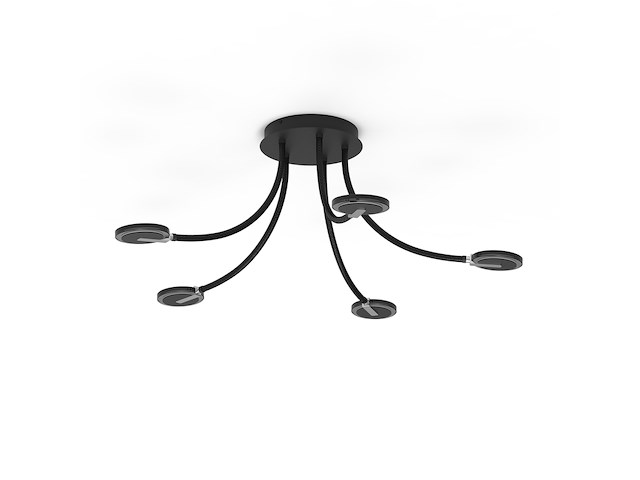 Plafondlamp turound steinhauer, 3376zw, zwart smoke, nieuw in doos - afbeelding 4 van  5