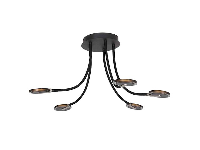 Plafondlamp turound steinhauer, 3376zw, zwart smoke, nieuw in doos - afbeelding 2 van  5