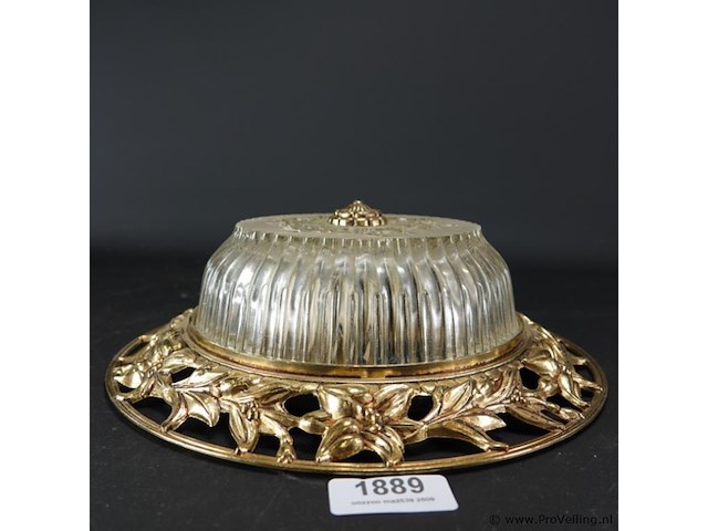 Plafonniere koper met kristal - afbeelding 2 van  5