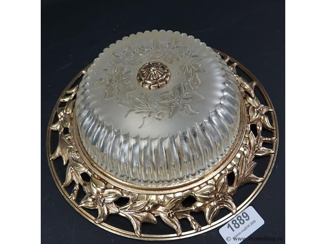 Plafonniere koper met kristal - afbeelding 3 van  5