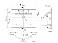 Plan ceram 60cm 1 vasque noir - wastafel (3x) - afbeelding 2 van  6