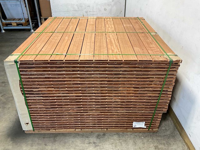 Plankenscherm hardhout design 28-planks 180x180 cm (24x) - afbeelding 3 van  9