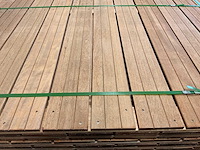 Plankenscherm hardhout design 28-planks 180x180 cm (24x) - afbeelding 4 van  8