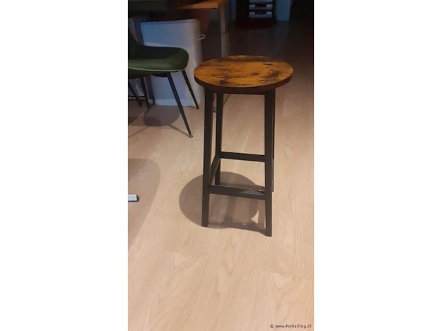 Plantentafels – stalen frame & houten plateau - 2 stuks - afbeelding 1 van  1