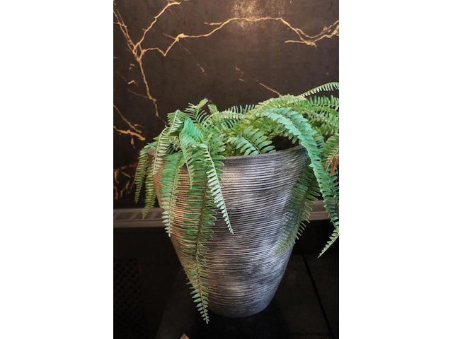 Plantenzuilen - 3 stuks, incl. 3x bloempotten met kunstplanten - afbeelding 4 van  7