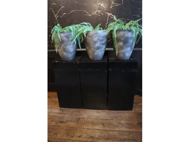 Plantenzuilen - 3 stuks, incl. 3x bloempotten met kunstplanten - afbeelding 1 van  7