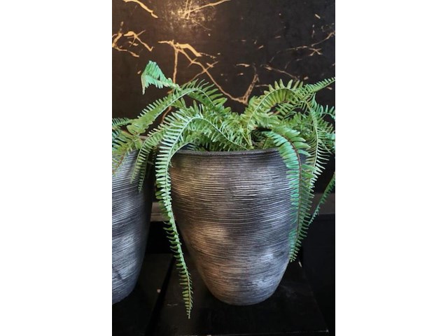 Plantenzuilen - 3 stuks, incl. 3x bloempotten met kunstplanten - afbeelding 2 van  7