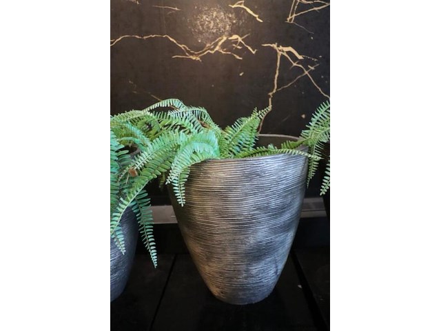 Plantenzuilen - 3 stuks, incl. 3x bloempotten met kunstplanten - afbeelding 3 van  7