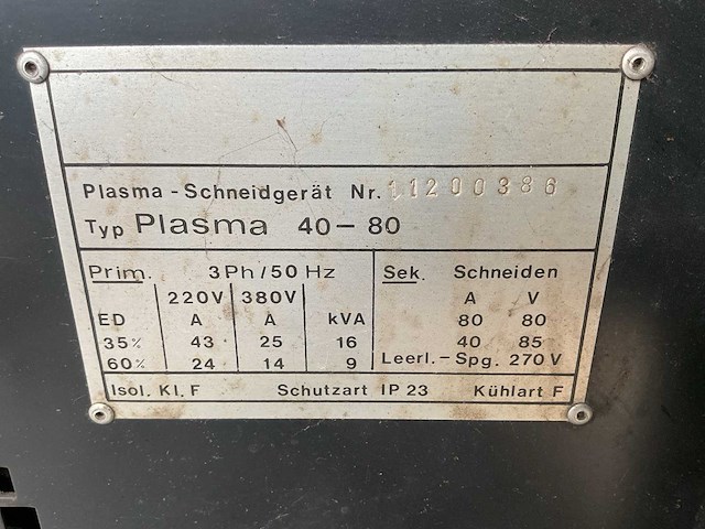 Plasma 40-80 plasmasnijmachine - afbeelding 8 van  8