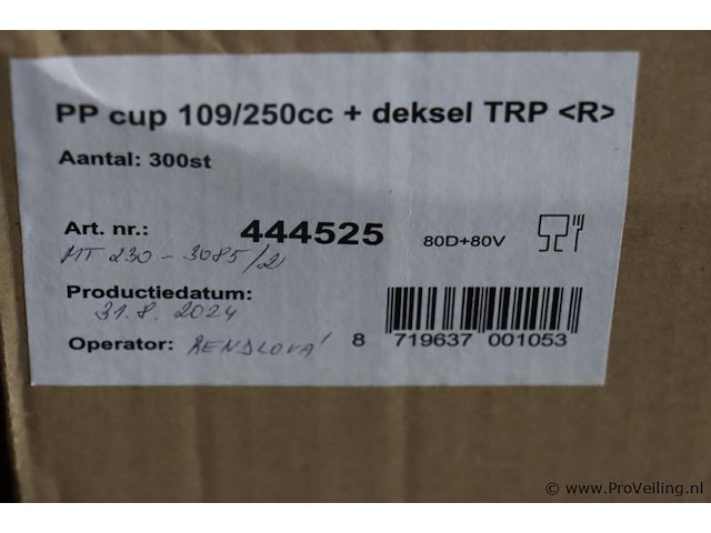 Plastic bakjes met deksel; 109/250cc & 109/300cc - 2 dozen á 300 stuks - afbeelding 2 van  5