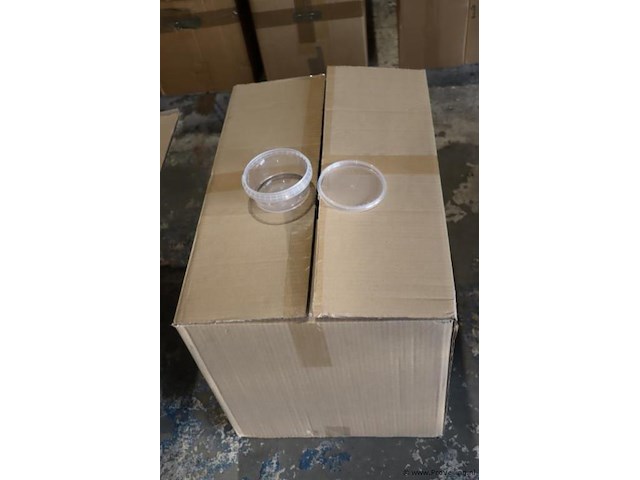 Plastic bakjes met deksel 109/300cc - 1 doos á 300 stuks - afbeelding 1 van  3
