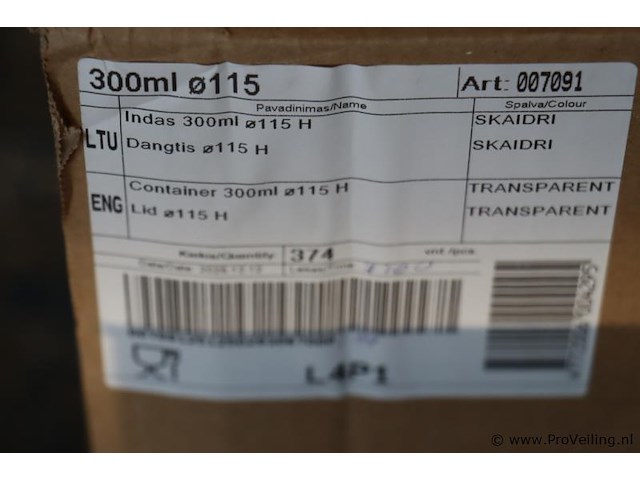Plastic bakjes met deksel 109/300cc - 1 doos á 300 stuks - afbeelding 2 van  3