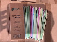 Plastic bio rietjes (100x) - afbeelding 2 van  2