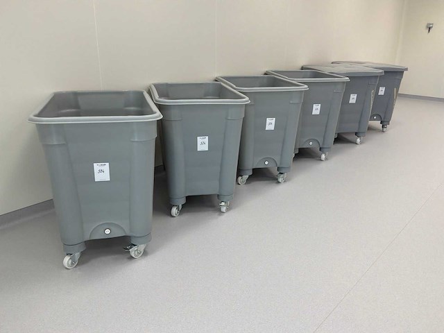 Plastic mobiele bin (6x) - afbeelding 1 van  2