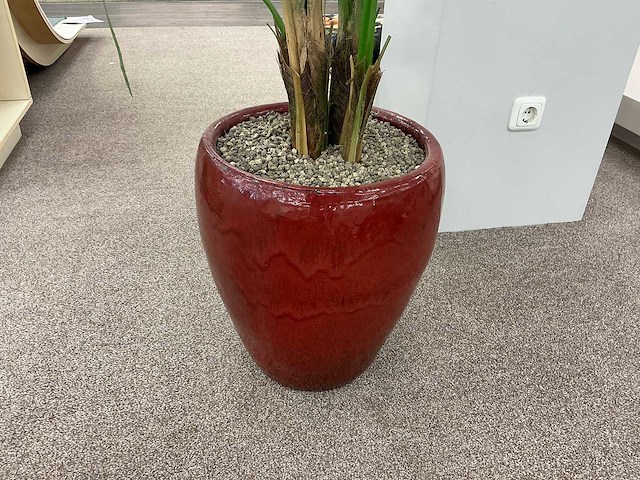 Plastic plant met pot (3x) - afbeelding 4 van  5